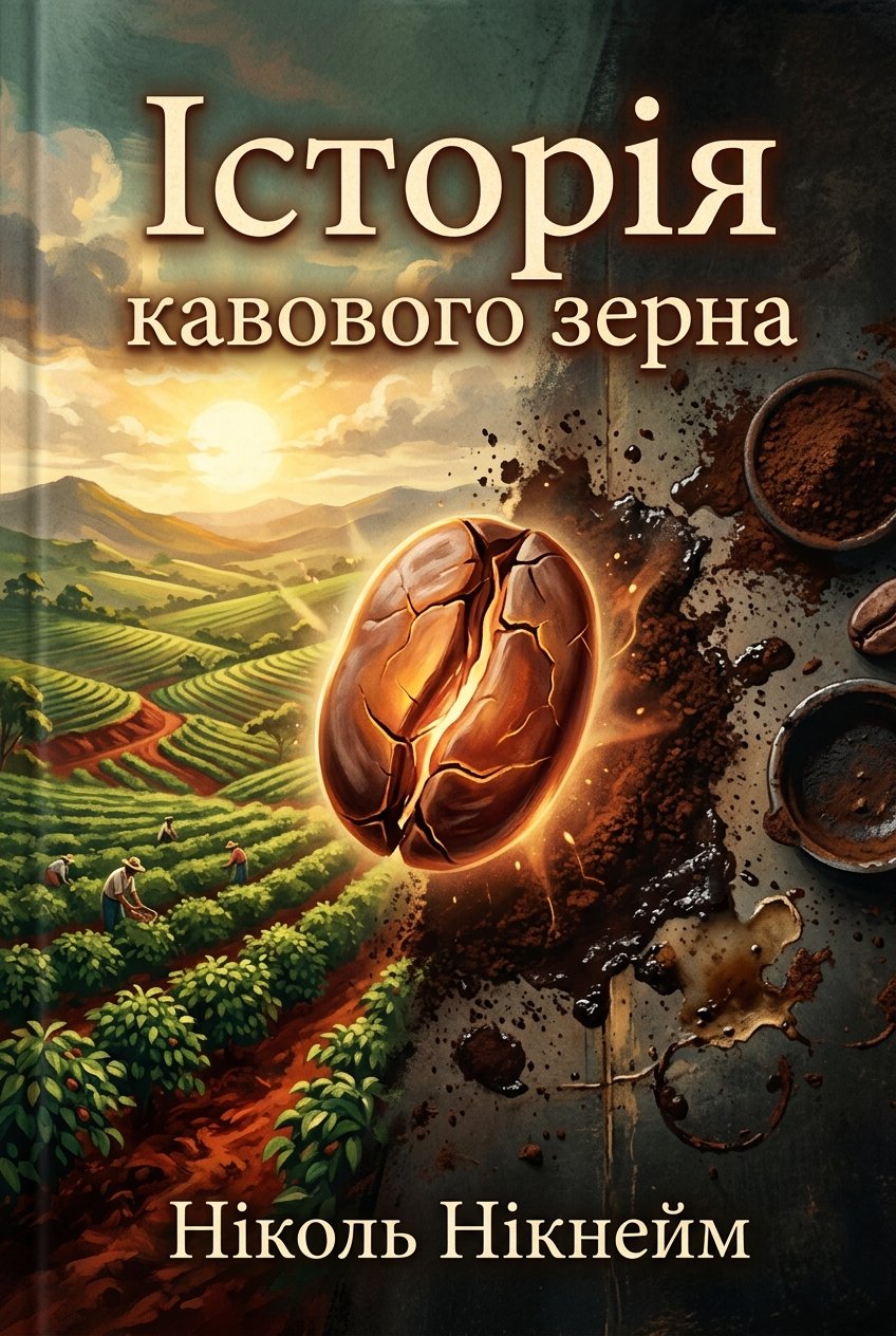 Обкладинка книги «Історія кавового зерна» — Ніколь Нікнейм